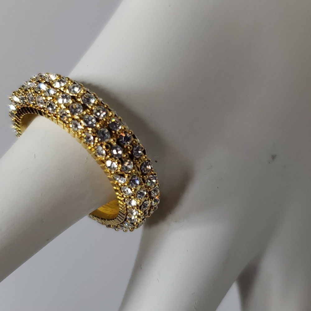 Gold rhinestone 2 row eternity ring